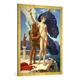 Gerahmtes Bild von Lord Frederick Leighton "Daedalus and Icarus", Kunstdruck im hochwertigen handgefertigten Bilder-Rahmen, 70x100 cm, Gold raya