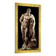 Gerahmtes Bild von nach Lysippos "The Farnese Hercules, Roman copy of Greek original", Kunstdruck im hochwertigen handgefertigten Bilder-Rahmen, 50x100 cm, Gold raya