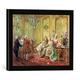 Gerahmtes Bild von Vicente nach de Paredes "The presentation of the young Mozart to Mme de Pompadour at Versailles in 1763", Kunstdruck im hochwertigen handgefertigten Bilder-Rahmen, 40x30 cm, Schwarz matt