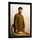Gerahmtes Bild von Isaak Israiljewitsch Brodsky Porträt von J.W.Stalin, Kunstdruck im hochwertigen handgefertigten Bilder-Rahmen, 50x70 cm, Schwarz matt