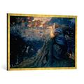 Gerahmtes Bild von Edward Robert Hughes "Twilight Fantasies, 1911", Kunstdruck im hochwertigen handgefertigten Bilder-Rahmen, 100x70 cm, Gold raya