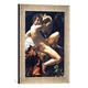 Gerahmtes Bild von Michelangelo Merisi Caravaggio Johannes der Täufer, Kunstdruck im hochwertigen handgefertigten Bilder-Rahmen, 30x40 cm, Silber raya