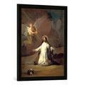 Gerahmtes Bild von Francisco Jose de Goya y Lucientes Christus am Ölberg, Kunstdruck im hochwertigen handgefertigten Bilder-Rahmen, 50x70 cm, Schwarz matt