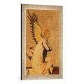 Gerahmtes Bild von Simone Martini Angel Gabriel, Kunstdruck im hochwertigen handgefertigten Bilder-Rahmen, 40x60 cm, Silber raya