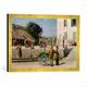 Gerahmtes Bild von Albert Anker Turnstunde in Ins, Kunstdruck im hochwertigen handgefertigten Bilder-Rahmen, 60x40 cm, Gold raya