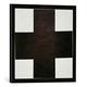 Gerahmtes Bild von Kasimir Sewerinowitsch Malewitsch Schwarzes Kreuz, Kunstdruck im hochwertigen handgefertigten Bilder-Rahmen, 50x50 cm, Schwarz matt