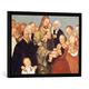 Gerahmtes Bild von Lucas Cranach der Jüngere Christus segnet die Kinder, Kunstdruck im hochwertigen handgefertigten Bilder-Rahmen, 70x50 cm, Schwarz matt