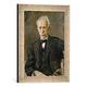 Gerahmtes Bild von Max Liebermann Richard Strauss/Liebermann, Kunstdruck im hochwertigen handgefertigten Bilder-Rahmen, 30x40 cm, Silber raya