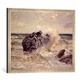 Gerahmtes Bild von Alfred Sisley The Wave, Lady's Cove, Langland Bay, 1897", Kunstdruck im hochwertigen handgefertigten Bilder-Rahmen, 70x50 cm, Silber raya