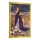 Gerahmtes Bild von Henri-Edmond Cross "Madame Hector France", Kunstdruck im hochwertigen handgefertigten Bilder-Rahmen, 70x100 cm, Gold raya