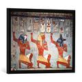 Gerahmtes Bild von AKG Anonymous Ramses I. zw. Anubis und Harsiesis/ägypt, Kunstdruck im hochwertigen handgefertigten Bilder-Rahmen, 70x50 cm, Schwarz matt