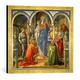 Gerahmtes Bild von Fra Filippo Lippi Maria mit dem Kind und den Heiligen Fredianus und Augustinus, Kunstdruck im hochwertigen handgefertigten Bilder-Rahmen, 50x50 cm, Gold raya