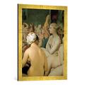 Gerahmtes Bild von Jean-Auguste-Dominique Ingres Le Bain turc, Kunstdruck im hochwertigen handgefertigten Bilder-Rahmen, 50x70 cm, Gold raya