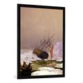 Gerahmtes Bild von Caspar David Friedrich "Ship in the Polar Sea, 12th December 1798", Kunstdruck im hochwertigen handgefertigten Bilder-Rahmen, 70x100 cm, Schwarz matt