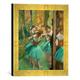 Gerahmtes Bild von Edgar Degas Danseuses en rose, Kunstdruck im hochwertigen handgefertigten Bilder-Rahmen, 30x30 cm, Gold raya