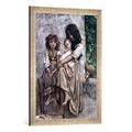 Gerahmtes Bild von Antoine Auguste Ernest Herbert or Hebert Young girls of Ischia, Kunstdruck im hochwertigen handgefertigten Bilder-Rahmen, 50x70 cm, Silber raya