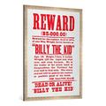 Gerahmtes Bild von American School "Reward Poster for Billy the Kid (1859-81)", Kunstdruck im hochwertigen handgefertigten Bilder-Rahmen, 70x100 cm, Silber raya