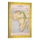 Gerahmtes Bild von English School "A Map of Africa to Illustrate the Travels of David Livingstone (1813-73), Henry Morton Stanley (1841-1904) and Verney Lovett Cam", Kunstdruck im hochwertigen handgefertigten Bilder-Rahmen, 40x60 cm, Gold raya