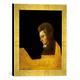 Gerahmtes Bild von Wolfgang Amadeus Mozart Mozart am Klavier, Kunstdruck im hochwertigen handgefertigten Bilder-Rahmen, 30x30 cm, Gold raya