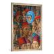 Gerahmtes Bild von Benozzo Gozzoli "B.Gozzoli, Zug der Könige, Selbstbildn.", Kunstdruck im hochwertigen handgefertigten Bilder-Rahmen, 70x100 cm, Silber raya