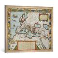 Gerahmtes Bild von Unbekannt A Map of the New Roman Empire, c.1610 by John Speed (1552-1629), Kunstdruck im hochwertigen handgefertigten Bilder-Rahmen, 80x60 cm, Silber raya