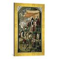Gerahmtes Bild von Pedro Berruguete Inquisitionsgericht unter Vorsitz des Hl. Dominikus, Kunstdruck im hochwertigen handgefertigten Bilder-Rahmen, 40x60 cm, Gold raya