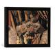 Gerahmtes Bild von Paolo UccelloDie Schlacht von San Romano: Der Gegenangriff des Micheletto da Cotignola, Kunstdruck im hochwertigen handgefertigten Bilder-Rahmen, 40x30 cm, Schwarz matt