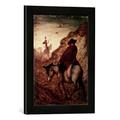 Gerahmtes Bild von Honore Daumier Sancho and Don Quixote, Kunstdruck im hochwertigen handgefertigten Bilder-Rahmen, 30x40 cm, Schwarz matt