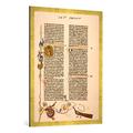 Gerahmtes Bild von Johannes Gutenberg "Gutenberg-Bibel, Initiale B", Kunstdruck im hochwertigen handgefertigten Bilder-Rahmen, 70x100 cm, Gold raya