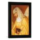 Gerahmtes Bild von Lorenzo LottoDie Heilige Birgitta von Schweden segnet die Brote, Kunstdruck im hochwertigen handgefertigten Bilder-Rahmen, 30x40 cm, Schwarz matt
