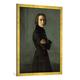 Gerahmtes Bild von AKG Anonymous "Franz Liszt / Gemälde von H.Lehmann", Kunstdruck im hochwertigen handgefertigten Bilder-Rahmen, 70x100 cm, Gold raya