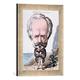 Gerahmtes Bild von Etienne Carjat Victor Hugo (1802-85) on Jersey rock, 1867", Kunstdruck im hochwertigen handgefertigten Bilder-Rahmen, 30x40 cm, Silber raya