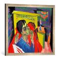 Gerahmtes Bild von Ernst Ludwig Kirchner Selbstbildnis als Kranker, Kunstdruck im hochwertigen handgefertigten Bilder-Rahmen, 70x50 cm, Silber Raya
