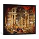 Gerahmtes Bild von Giovanni Paolo Pannini or Panini "Galerie der Ansichten des modernen Rom", Kunstdruck im hochwertigen handgefertigten Bilder-Rahmen, 100x70 cm, Schwarz matt