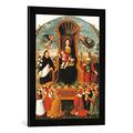 Gerahmtes Bild von Ludovico Brea "Rosenkranzmadonna", Kunstdruck im hochwertigen handgefertigten Bilder-Rahmen, 40x60 cm, Schwarz matt