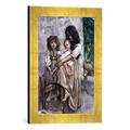 Gerahmtes Bild von Antoine Auguste Ernest Herbert or Hebert Young Girls of Ischia, Kunstdruck im hochwertigen handgefertigten Bilder-Rahmen, 30x40 cm, Gold Raya