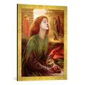 Gerahmtes Bild von Dante Charles Gabriel Rossetti Beata Beatrix, Kunstdruck im hochwertigen handgefertigten Bilder-Rahmen, 50x70 cm, Gold raya