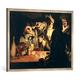 Gerahmtes Bild von Adam de Coster "The Card Players, c.1620s", Kunstdruck im hochwertigen handgefertigten Bilder-Rahmen, 100x70 cm, Silber raya