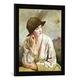 Gerahmtes Bild von Sir William Orpen "Portrait of Miss Sinclair", Kunstdruck im hochwertigen handgefertigten Bilder-Rahmen, 40x60 cm, Schwarz matt