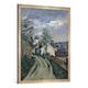 Gerahmtes Bild von Paul Cézanne "The House of Doctor Gachet (1828-1909) at Auvers, 1872-73", Kunstdruck im hochwertigen handgefertigten Bilder-Rahmen, 70x100 cm, Silber raya