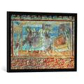 Gerahmtes Bild von 10. Jahrhundert Auferweckung der Tochter des Jairus und Heilung der blutflüssigen Frau, Kunstdruck im hochwertigen handgefertigten Bilder-Rahmen, 70x50 cm, Schwarz matt