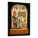 Gerahmtes Bild von Ägyptisch "Der falkenköpfige Gott Horus mit Harfe spielenden Beter. 19. Dynastie Ramessiden", Kunstdruck im hochwertigen handgefertigten Bilder-Rahmen, 70x100 cm, Schwarz matt