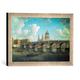 Gerahmtes Bild von William Marlow London, Blick auf Blackfriars Bridge und St. Paul Cathedral, Kunstdruck im hochwertigen handgefertigten Bilder-Rahmen, 40x30 cm, Silber Raya