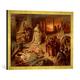Gerahmtes Bild von Karl Theodor von Piloty Nero auf den Trümmern des brennenden Rom, Kunstdruck im hochwertigen handgefertigten Bilder-Rahmen, 70x50 cm, Gold Raya