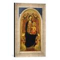 Gerahmtes Bild von Meister der hl. Verdiana Madonna auf dem Thron mit vier Engeln, Kunstdruck im hochwertigen handgefertigten Bilder-Rahmen, 30x40 cm, Silber Raya