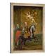 Gerahmtes Bild von Georg Desmarées Max III. Joseph von Bayern zu Pferde, Kunstdruck im hochwertigen handgefertigten Bilder-Rahmen, 50x70 cm, Silber Raya