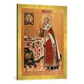 Gerahmtes Bild von 17. Jahrhundert Heiliger Clemens/russische Ikone, Kunstdruck im hochwertigen handgefertigten Bilder-Rahmen, 50x70 cm, Gold raya