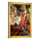 Gerahmtes Bild von Edgar DegasIm Café-Concert Les Ambassadeurs, Kunstdruck im hochwertigen handgefertigten Bilder-Rahmen, 50x70 cm, Gold Raya