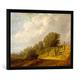 Gerahmtes Bild von Salomon van Ruysdael Landschaft mit Weg, Kunstdruck im hochwertigen handgefertigten Bilder-Rahmen, 70x50 cm, Schwarz matt
