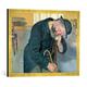 Gerahmtes Bild von Ferdinand Hodler Enttäuschte Seele - Alter Mann, Kunstdruck im hochwertigen handgefertigten Bilder-Rahmen, 70x50 cm, Gold Raya